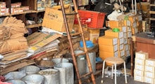 Estantes con pinturas